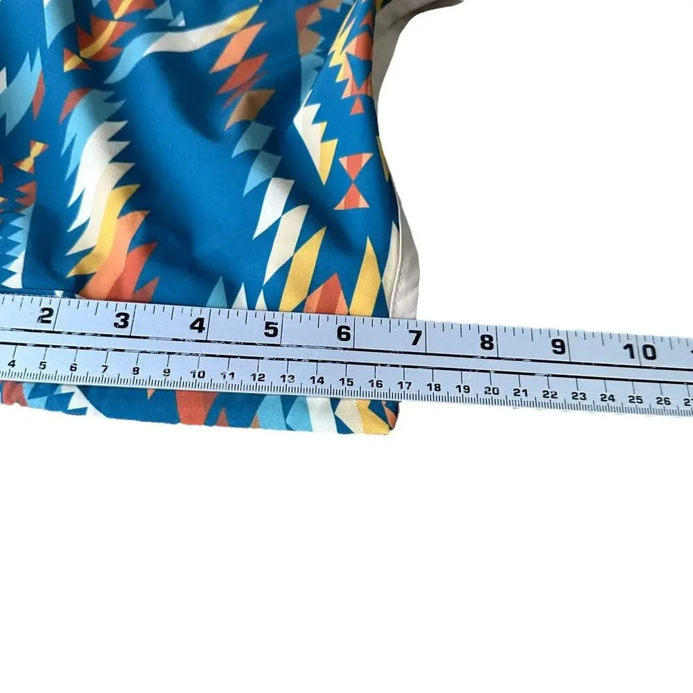 Men's Teal Aztec Print Swim Board Shorts - Unbranded